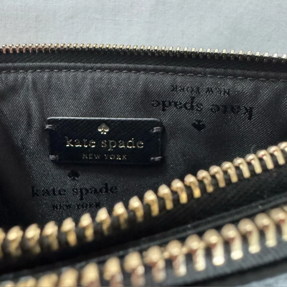 Kate Spade NWT Clutch/Wristlet, Double Zipper, Madison, Saffiano Leather, Black